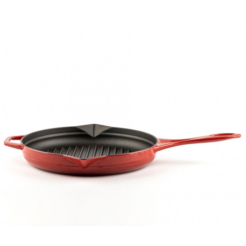 Emaloitu valurautainen grillipannu Hosse, Rubin, Ф28cm | Valurautainen grillipannu | Valurautapannu |