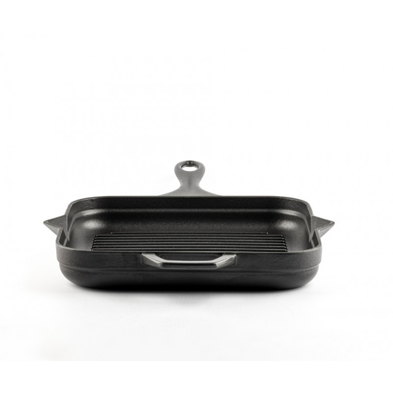 Emaloitu valurautainen grillipannu Hosse, Black Onyx, 28x28cm | Valurautainen grillipannu | Valurautapannu |