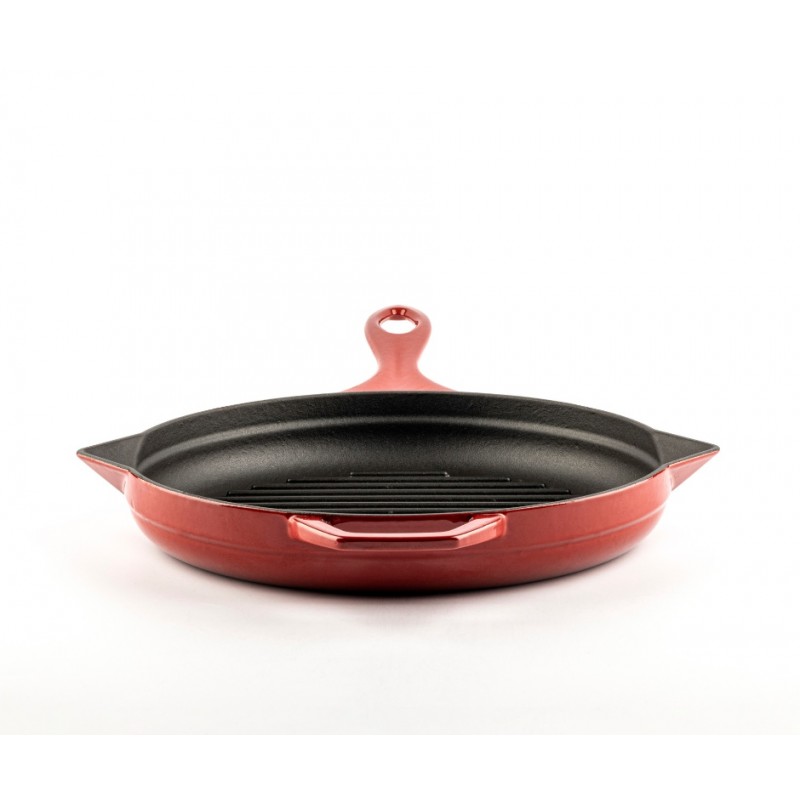 Emaloitu valurautainen grillipannu  Hosse, Rubin, Ф24cm | Valurautainen grillipannu | Valurautapannu |