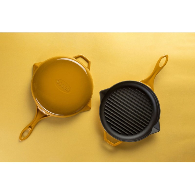 Emaloitu valurautainen grillipannu Hosse, Dijon, Ф24cm | Valurautainen grillipannu | Valurautapannu |