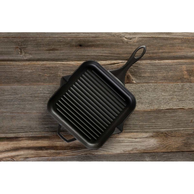 Emaloitu valurautainen grillipannu Hosse, Black Onyx, 28x28cm | Valurautainen grillipannu | Valurautapannu |